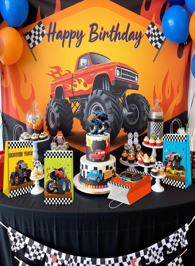 BQK 16 Pcs Monster Truck Goodie Bags Monster Truck Treat Bags Monster Truck Party Favors Monster Truck Birthday Party Supplies Monster Truck Party Decorations - Image 2